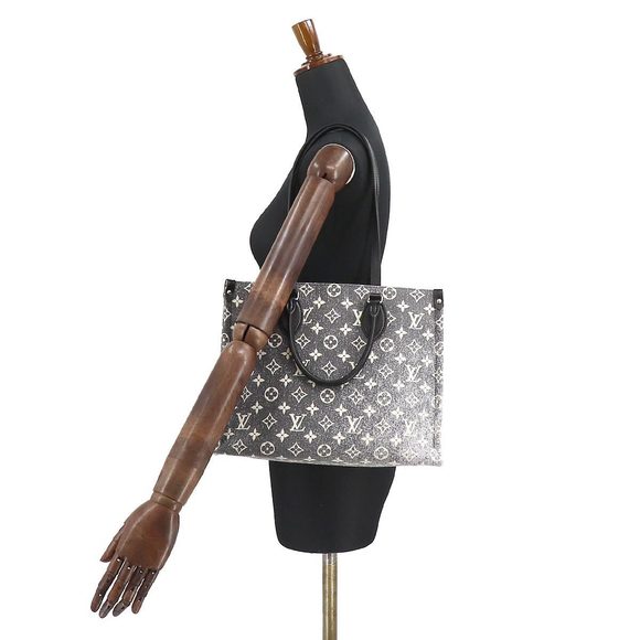 Louis Vuitton Monogram Jacquard Denim Onthego MM Gray White Black - Picture 8 of 8